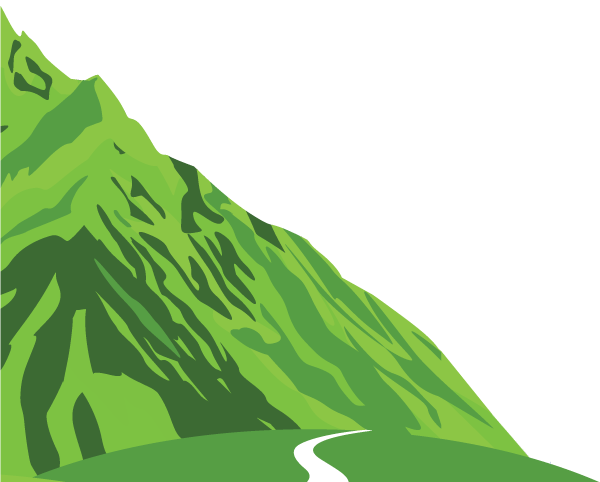 vector afbeelding van een berg, onderdeel van de Camper Profi huisstijl